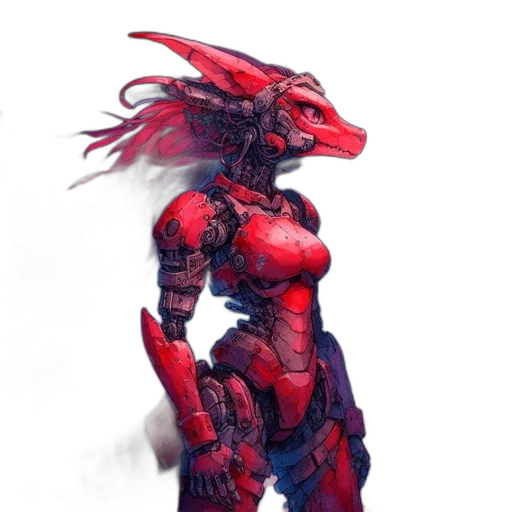 dragon, creature, robot, dress transparent PNG cut-out