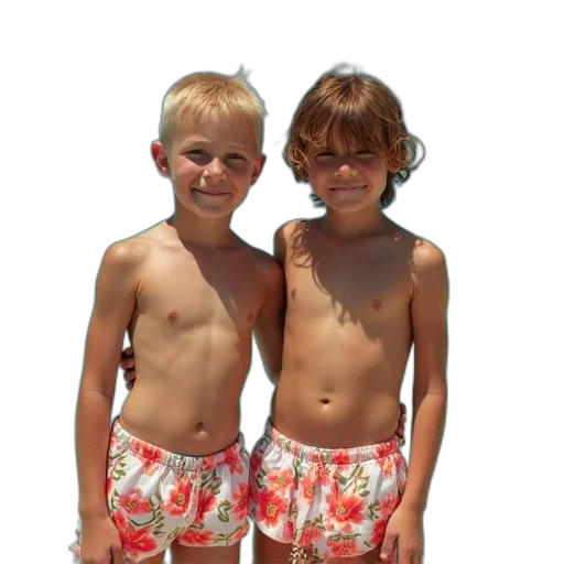 3d render, photorealistic, boys, swim transparent PNG cut-out