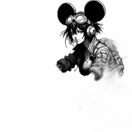 weapon, mask, animal, comic book art transparent PNG cut-out