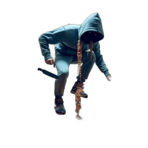 jacket, staff, umbrella, hat transparent PNG cut-out
