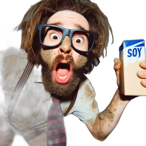 food, man, exaggerated, surprise transparent PNG cut-out