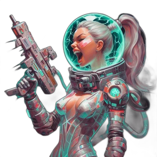 robot, weapon, concept art, fantasy art transparent PNG cut-out