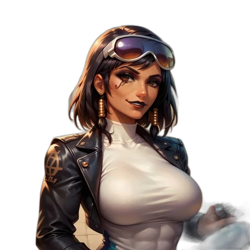 jacket, face, comic book art, concept art transparent PNG cut-out