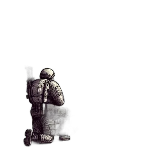 robot, jacket, weapon, staff transparent PNG cut-out