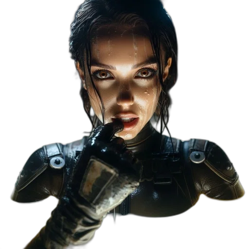 robot, face, weapon, concept art transparent PNG cut-out
