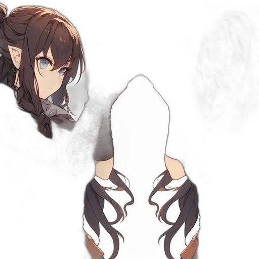 hair, creature, staff, weapon transparent PNG cut-out