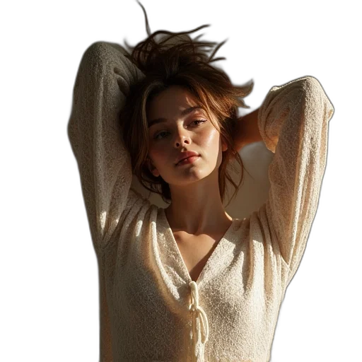jacket, hair, dress, face transparent PNG cut-out