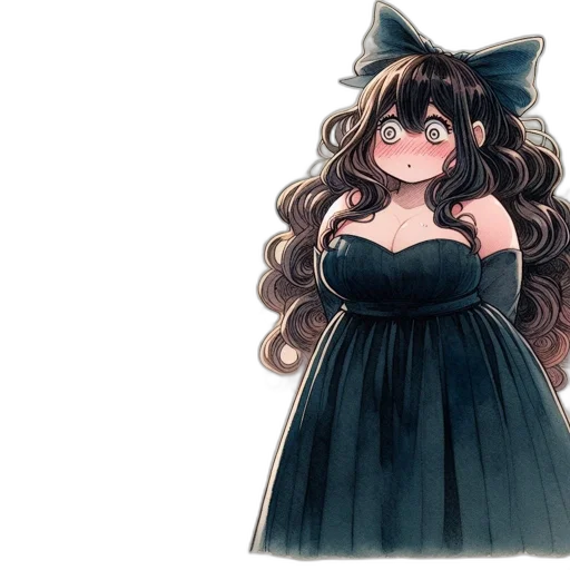 dress, creature, hair, hat transparent PNG cut-out