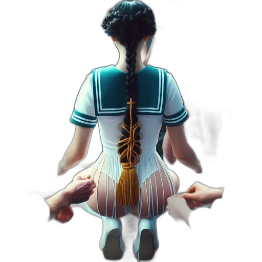 dress, staff, hair, jacket transparent PNG cut-out