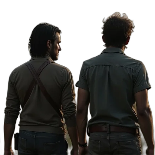 jacket, staff, concept art, 3d render transparent PNG cut-out