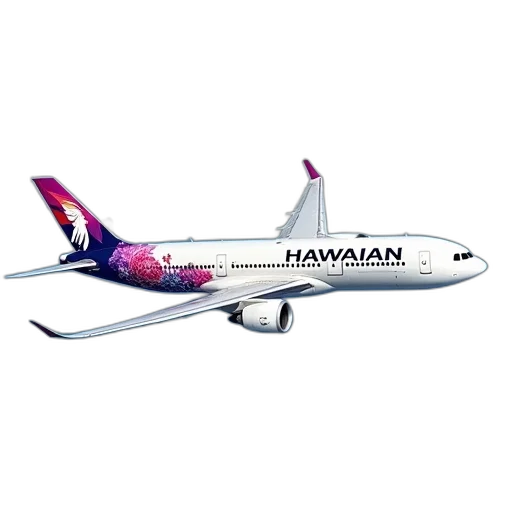 hawaiian, airlines, airbus, plane transparent PNG cut-out
