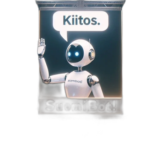 robot, 3d render, concept art, vaporwave transparent PNG cut-out