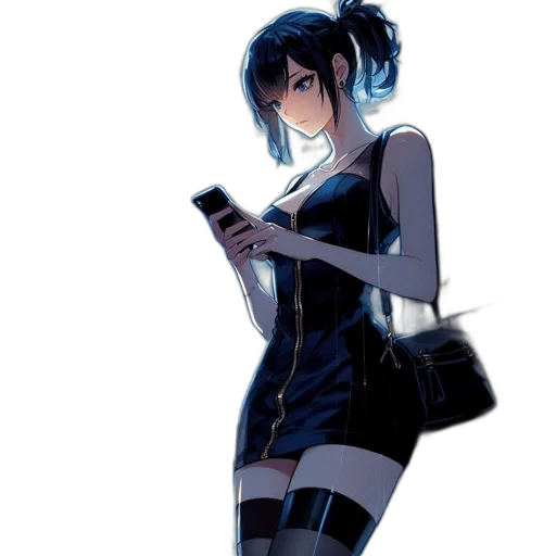 dress, robot, staff, weapon transparent PNG cut-out