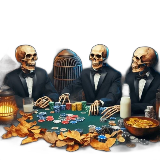 concept art, three, skeleton, figures transparent PNG cut-out