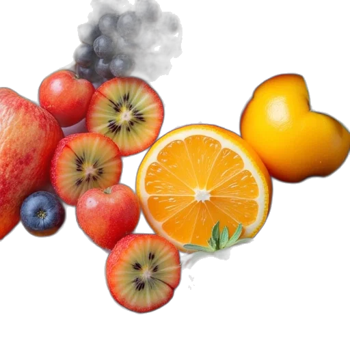 food, photorealistic, colorful, fruity transparent PNG cut-out