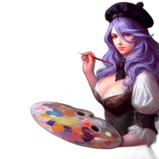 staff, hat, dress, fantasy art transparent PNG cut-out
