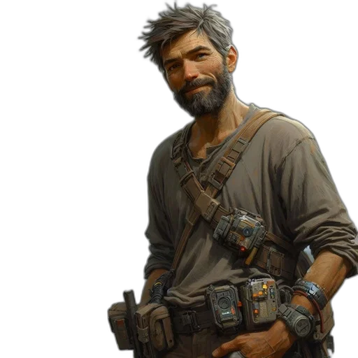 staff, weapon, face, jacket transparent PNG cut-out