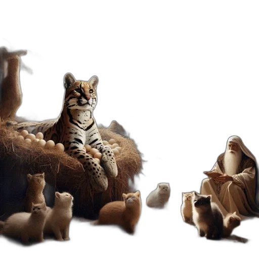 animal, concept art, fantasy art, 3d render transparent PNG cut-out