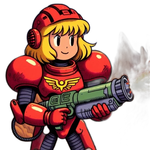 weapon, robot, pixel art, concept art transparent PNG cut-out