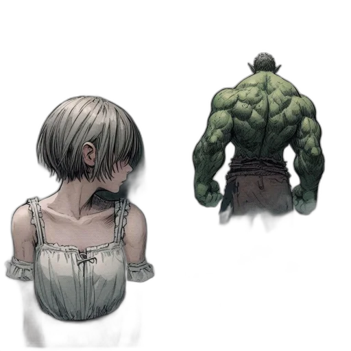 creature, dress, hair, mask transparent PNG cut-out