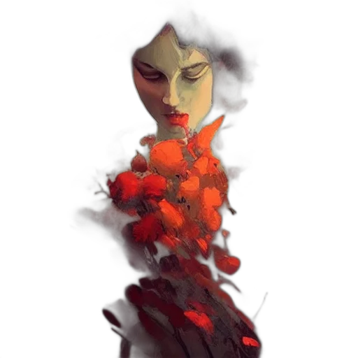 crown, flower, creature, face transparent PNG cut-out