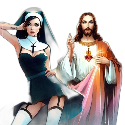 fantasy art, concept art, comic book art, vaporwave transparent PNG cut-out