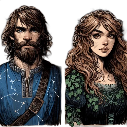 fantasy art, comic book art, concept art, watercolor transparent PNG cut-out