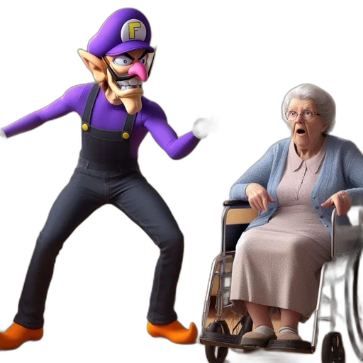 furniture, concept art, 3d render, waluigi transparent PNG cut-out
