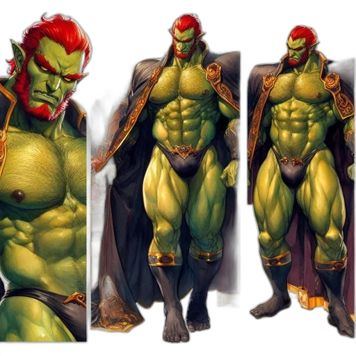 concept art, comic book art, fantasy art, green transparent PNG cut-out