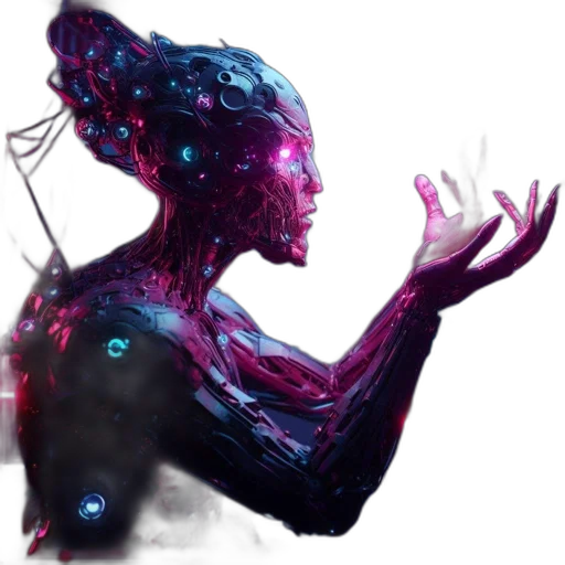 creature, robot, mask, hair transparent PNG cut-out