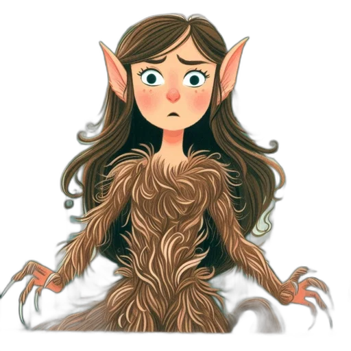 creature, hair, dress, animal transparent PNG cut-out