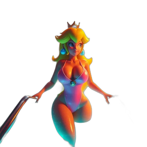 crown, staff, dress, 3d render transparent PNG cut-out