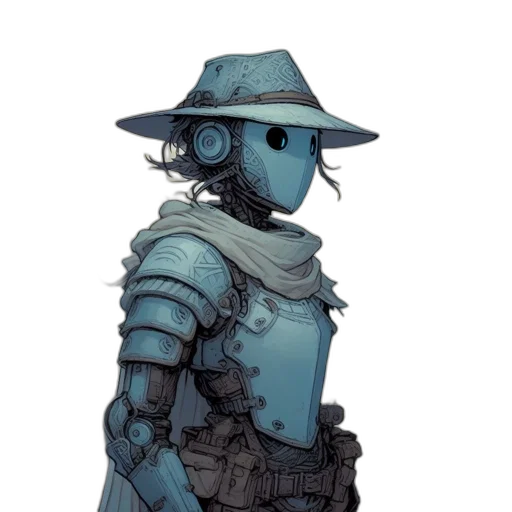 robot, mask, staff, hat transparent PNG cut-out