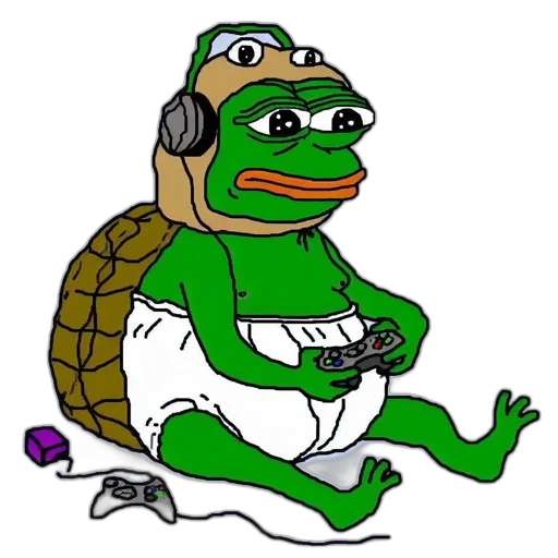 pixel art, concept art, frog, sits transparent PNG cut-out