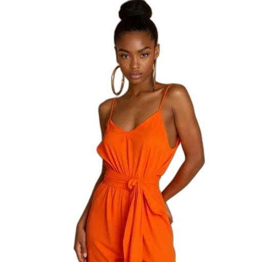 dress, earth tones, model, wearing transparent PNG cut-out