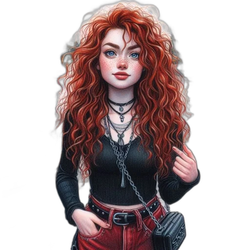 jacket, dress, hair, fantasy art transparent PNG cut-out