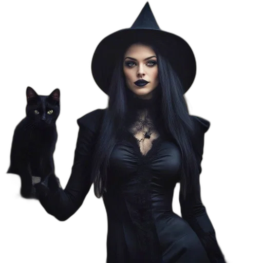 dress, staff, hat, creature transparent PNG cut-out