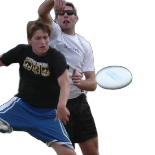 two, men, playing, frisbee transparent PNG cut-out