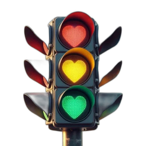 traffic, light, three, vertical transparent PNG cut-out