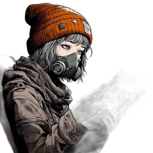 mask, face, hat, jacket transparent PNG cut-out