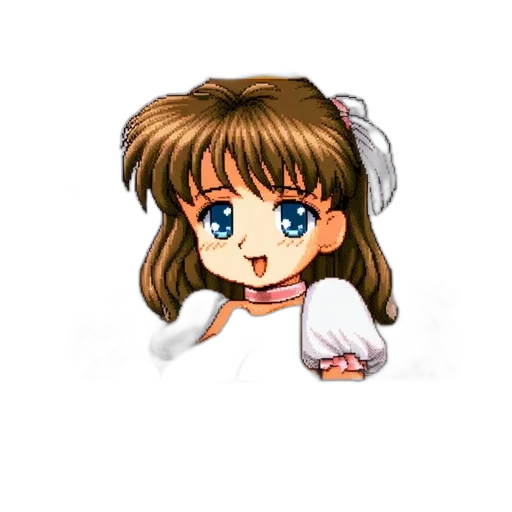 staff, face, anime, pixel art transparent PNG cut-out