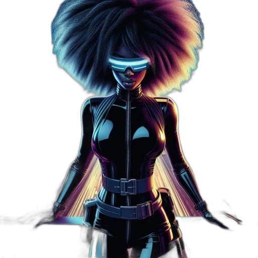 hair, mask, robot, staff transparent PNG cut-out