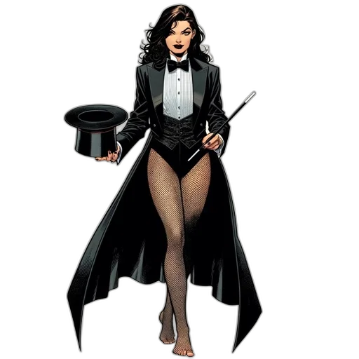 comic book art, concept art, woman, dressed transparent PNG cut-out