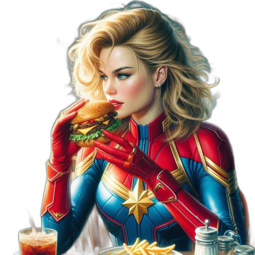 food, comic book art, concept art, photorealistic transparent PNG cut-out