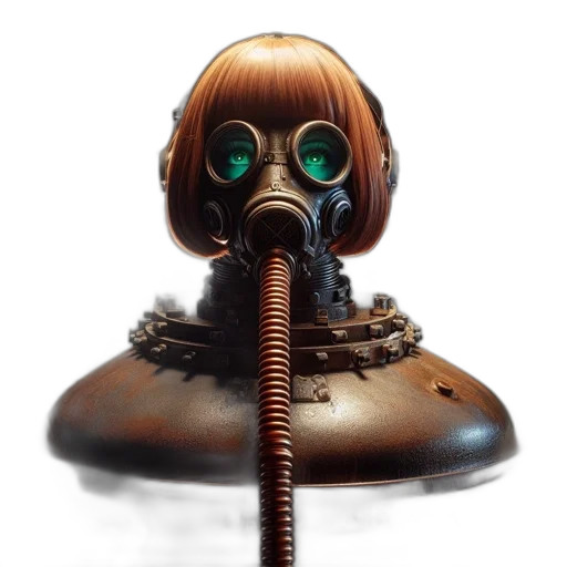 robot, mask, staff, creature transparent PNG cut-out