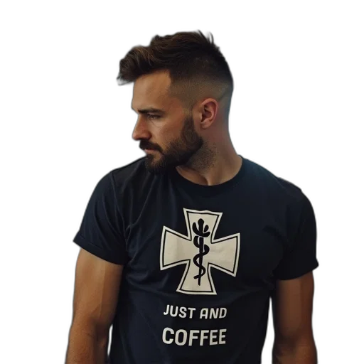 staff, hair, 3d render, monochrome transparent PNG cut-out