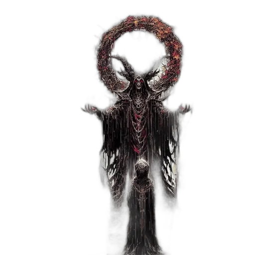 creature, staff, mask, hair transparent PNG cut-out