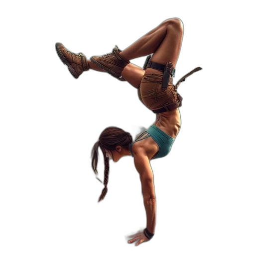 staff, woman, does, handstand transparent PNG cut-out