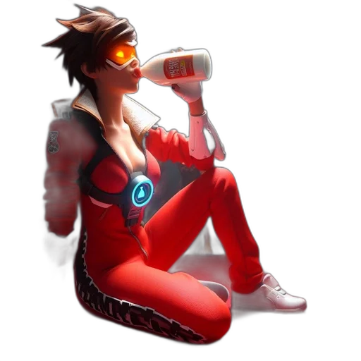 robot, jacket, staff, weapon transparent PNG cut-out