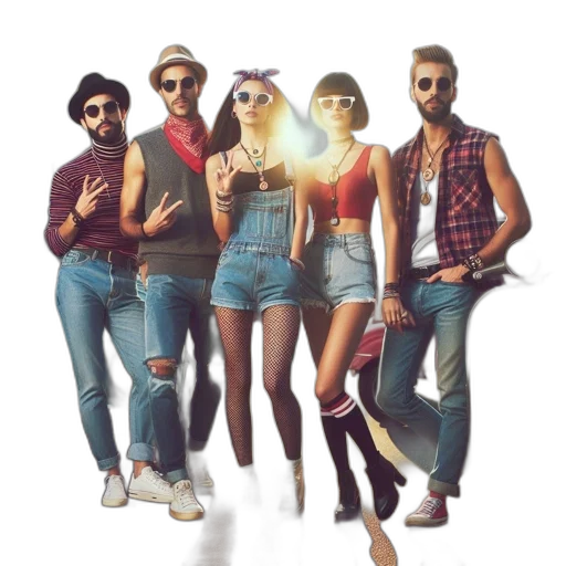 jacket, concept art, five, individuals transparent PNG cut-out
